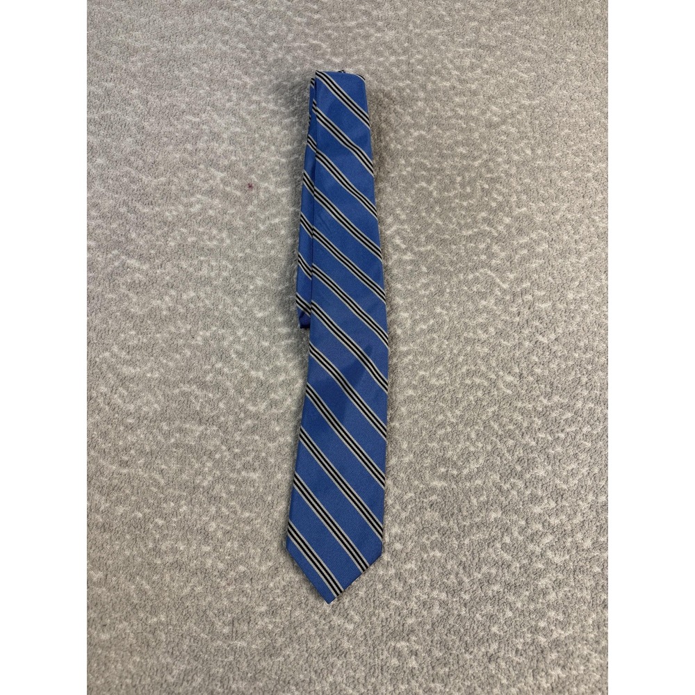 Brooks Brothers Tie Mens One Size Blue Silk Striped Classic Width Necktie